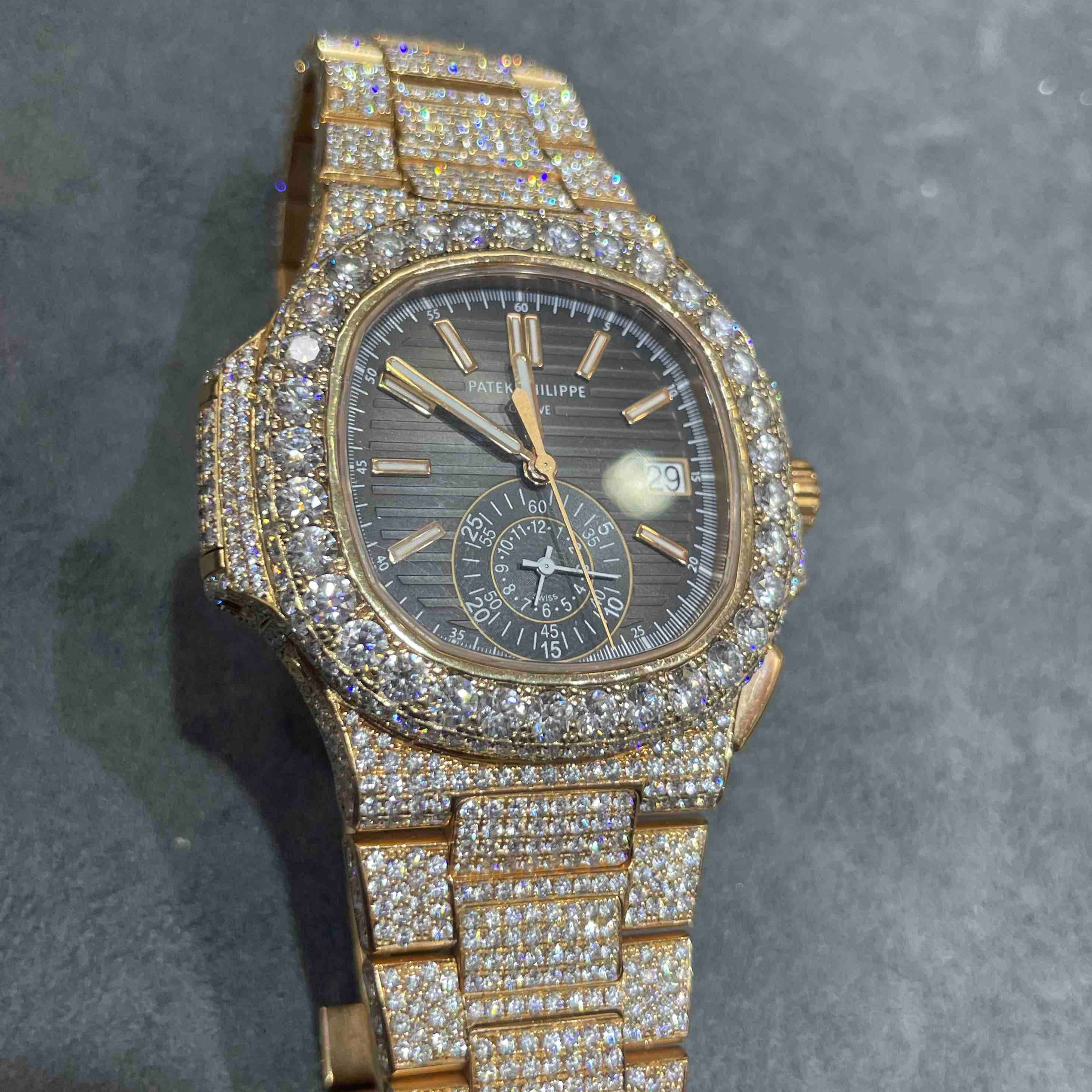 Iced Out 41mm Patek Philippe Nautilus