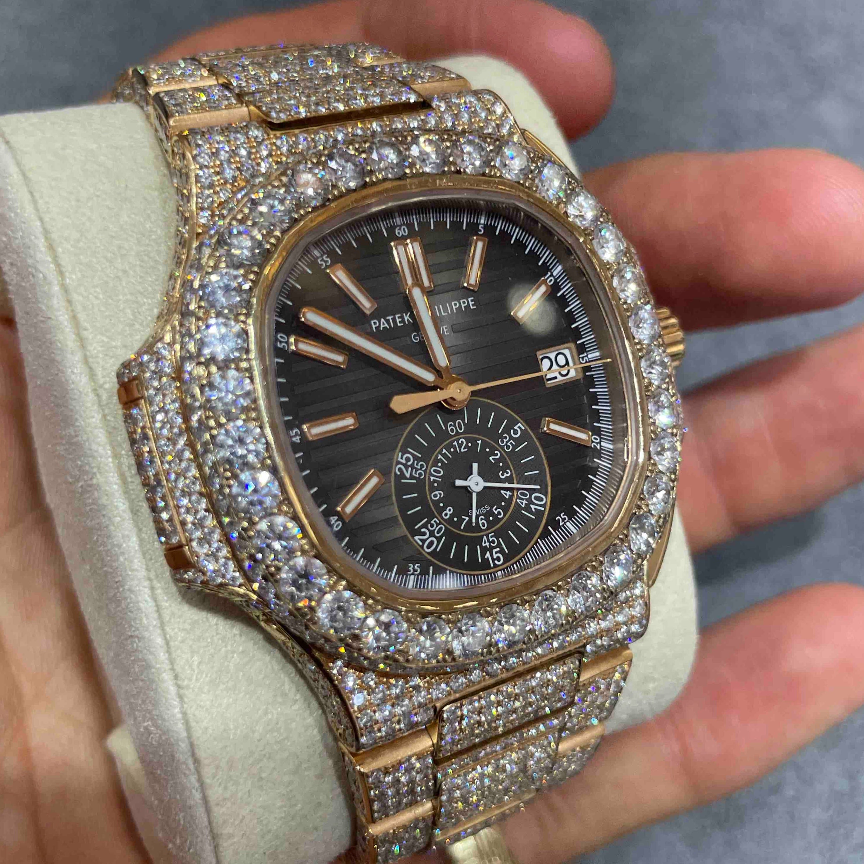 Iced Out 41mm Patek Philippe Nautilus