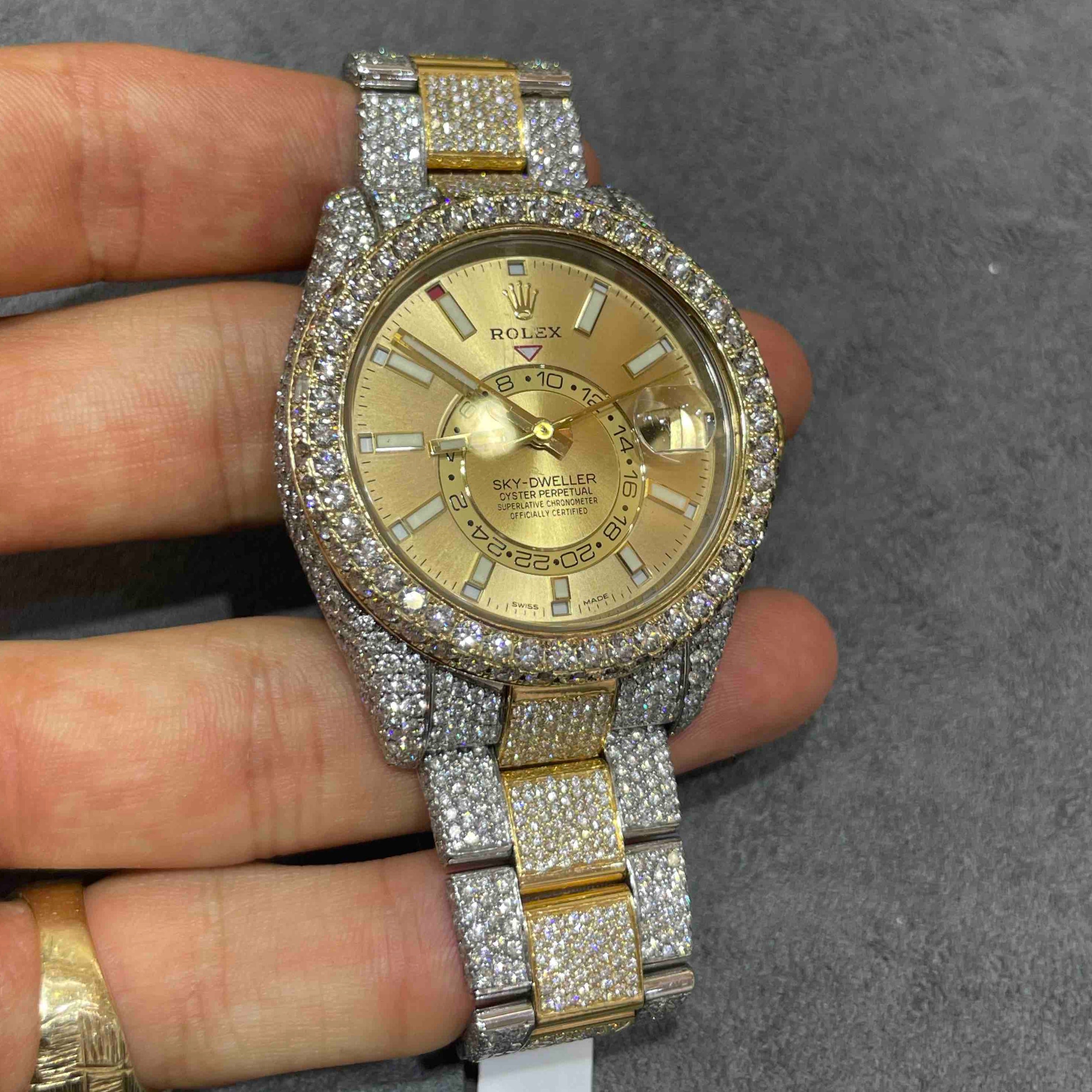 iced out sky dweller rolex