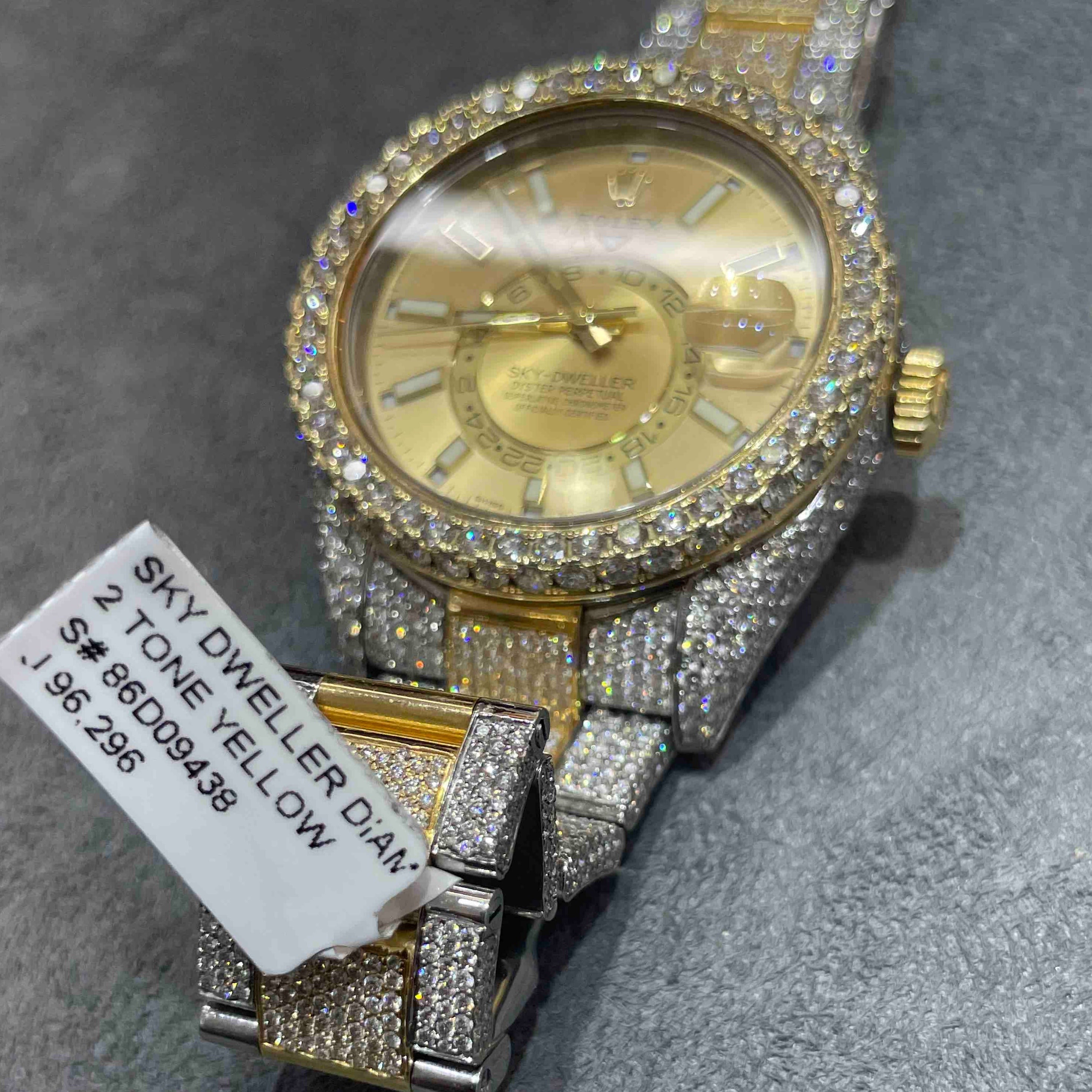 iced out rolex sky dweller