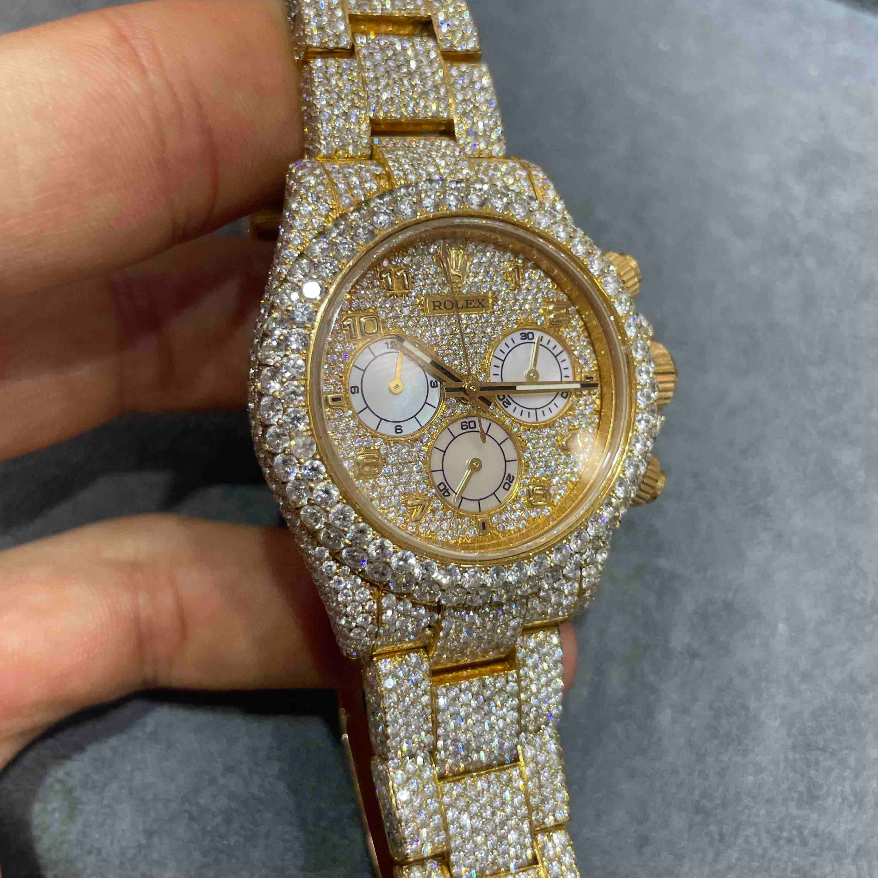 40MM Yellow Rolex Daytona Iced Out - RDP Jewelry Miami