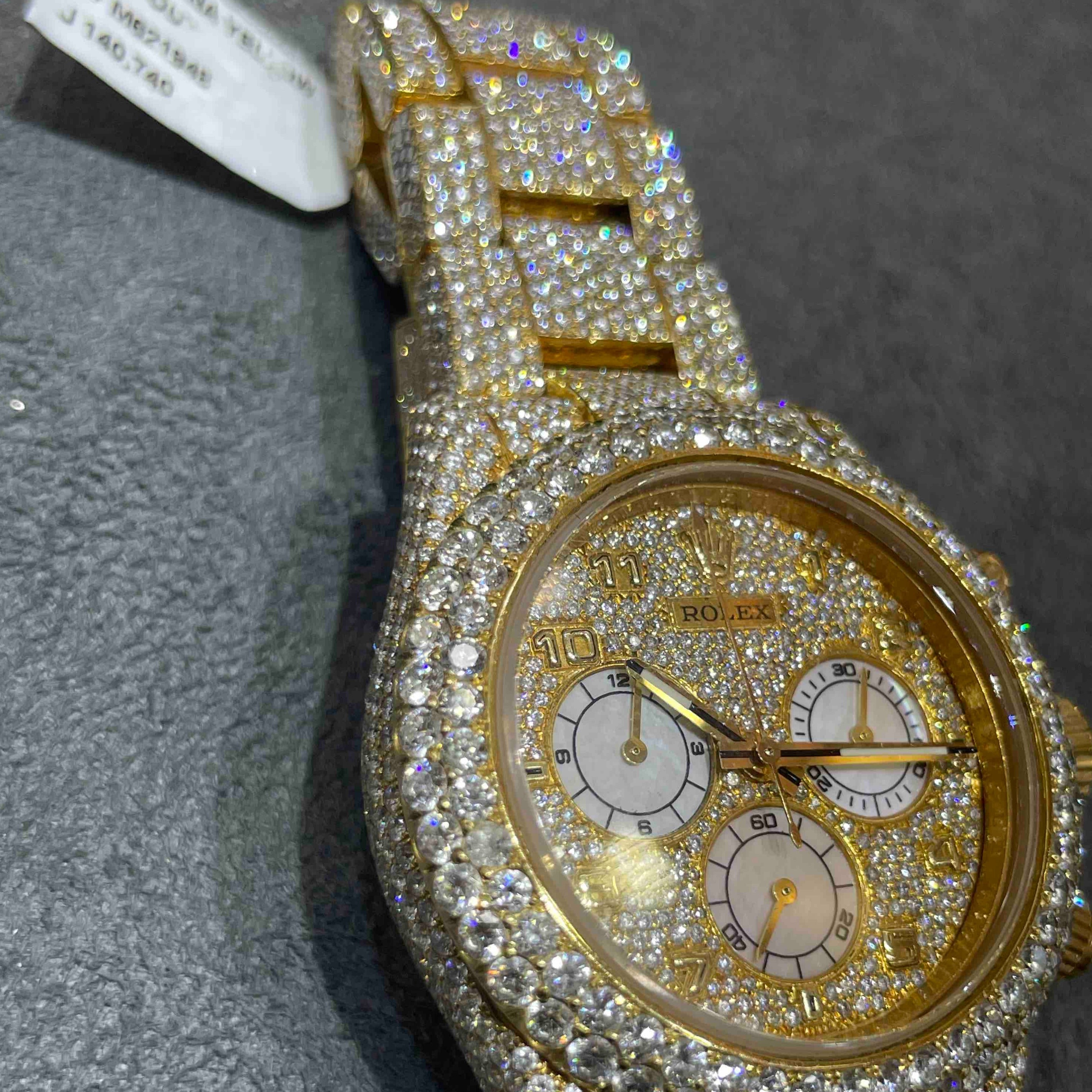 40MM Yellow Rolex Daytona Iced Out - RDP Jewelry Miami