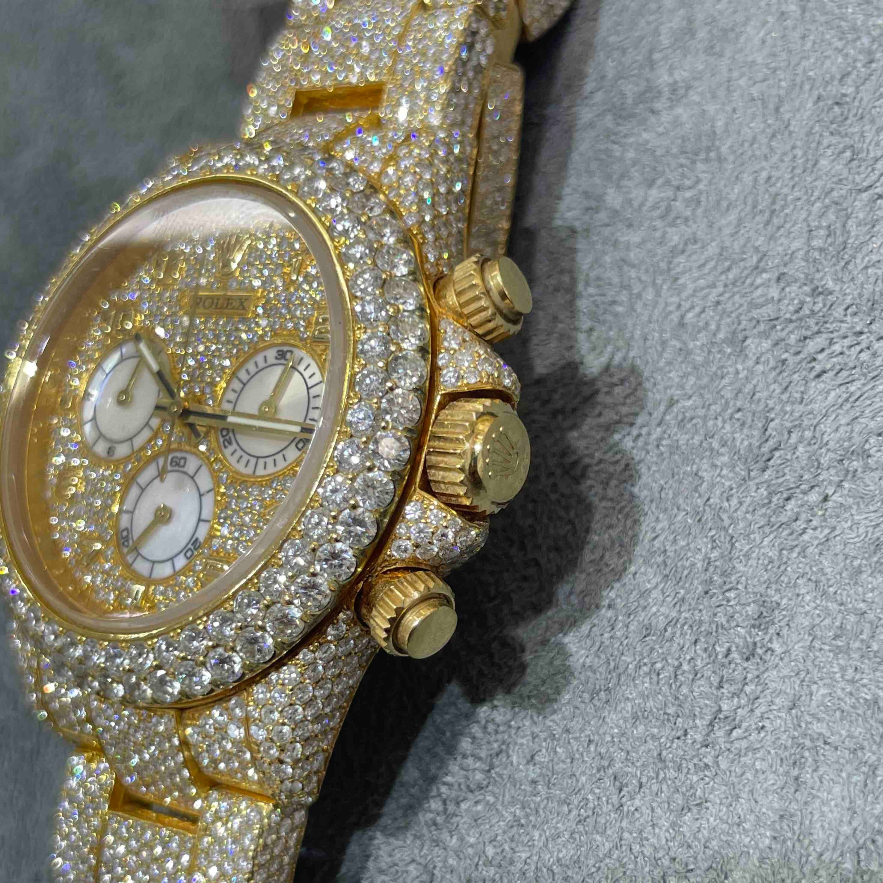 40MM Yellow Rolex Daytona Iced Out - RDP Jewelry Miami