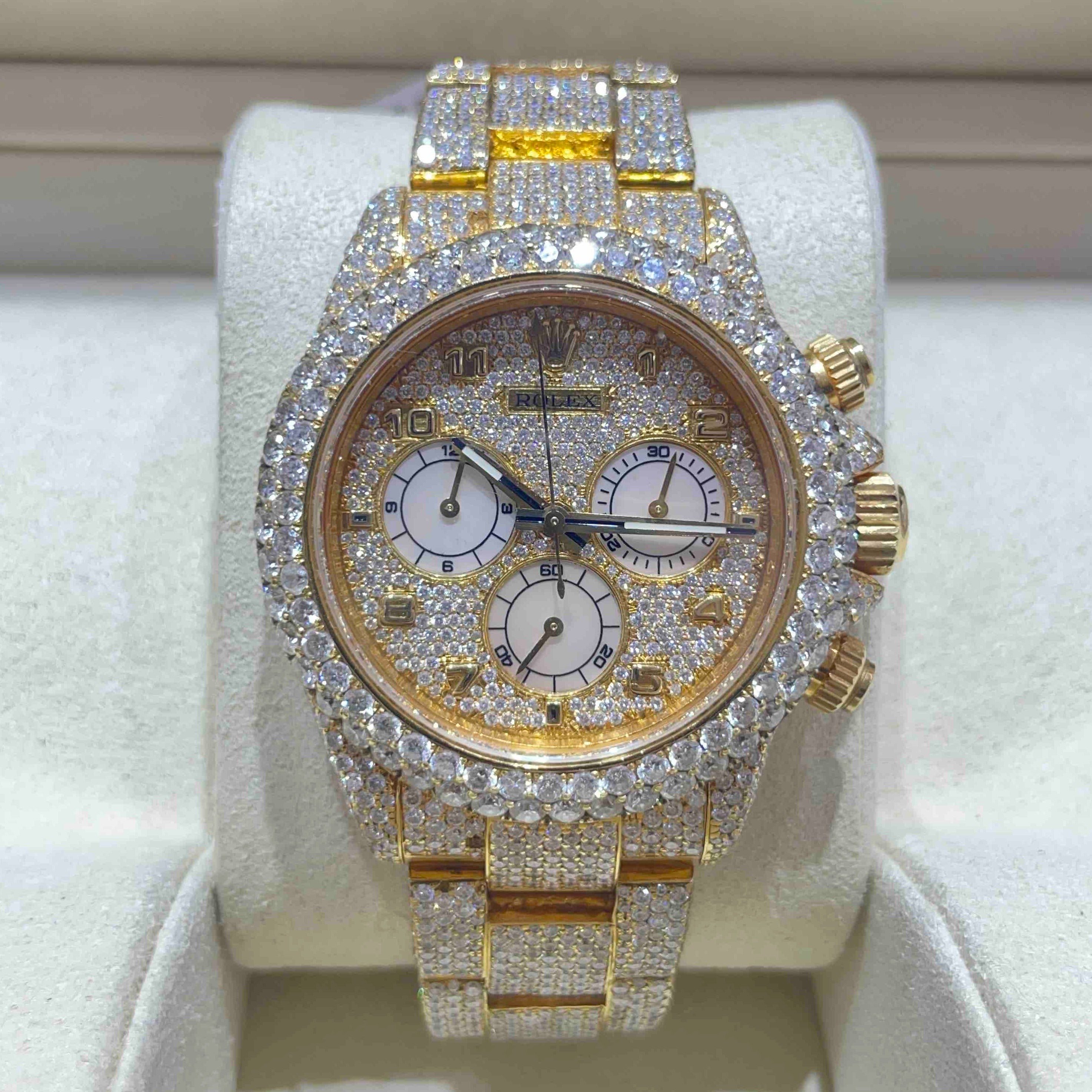 40MM Yellow Rolex Daytona Iced Out - RDP Jewelry Miami