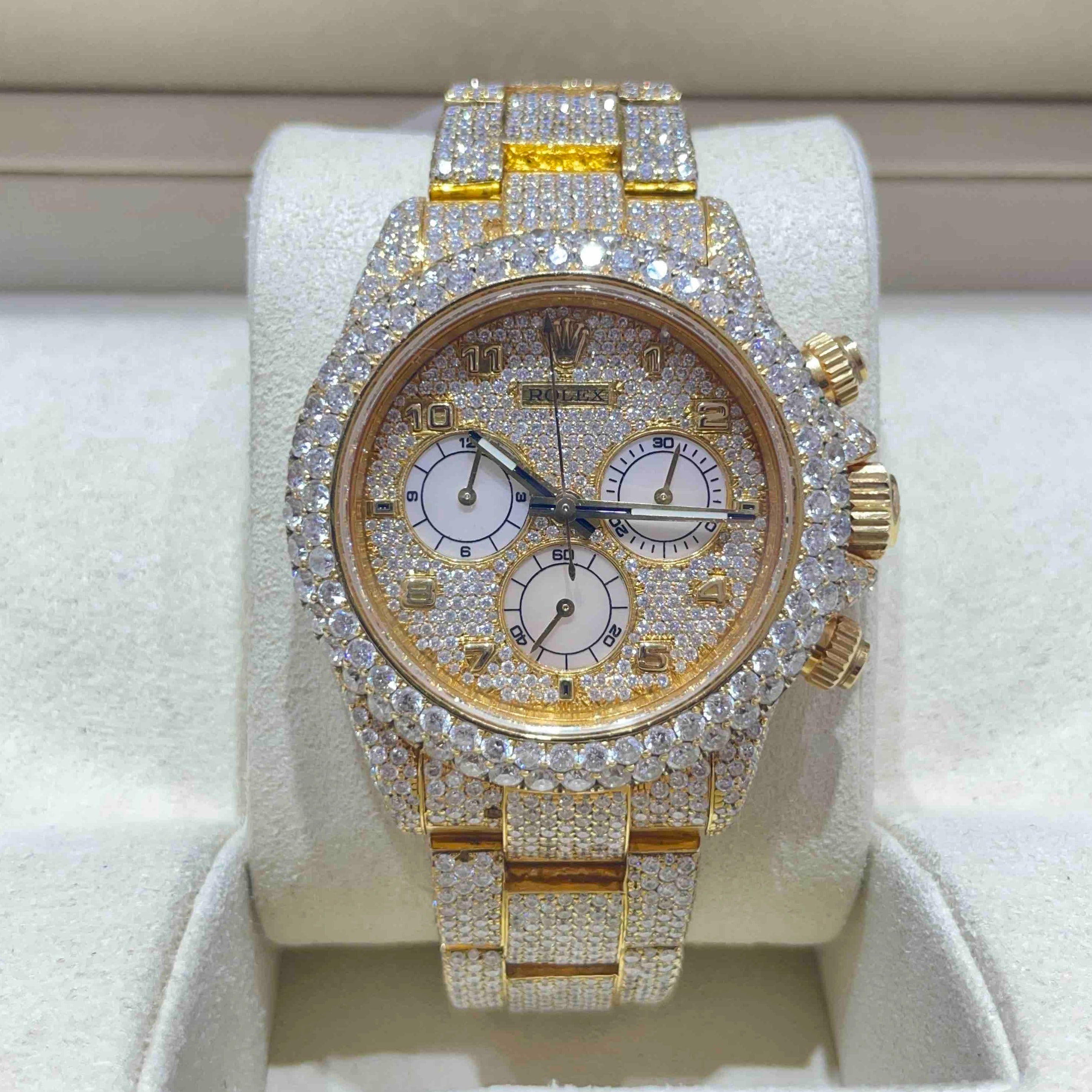 40MM Yellow Rolex Daytona Iced Out - RDP Jewelry Miami