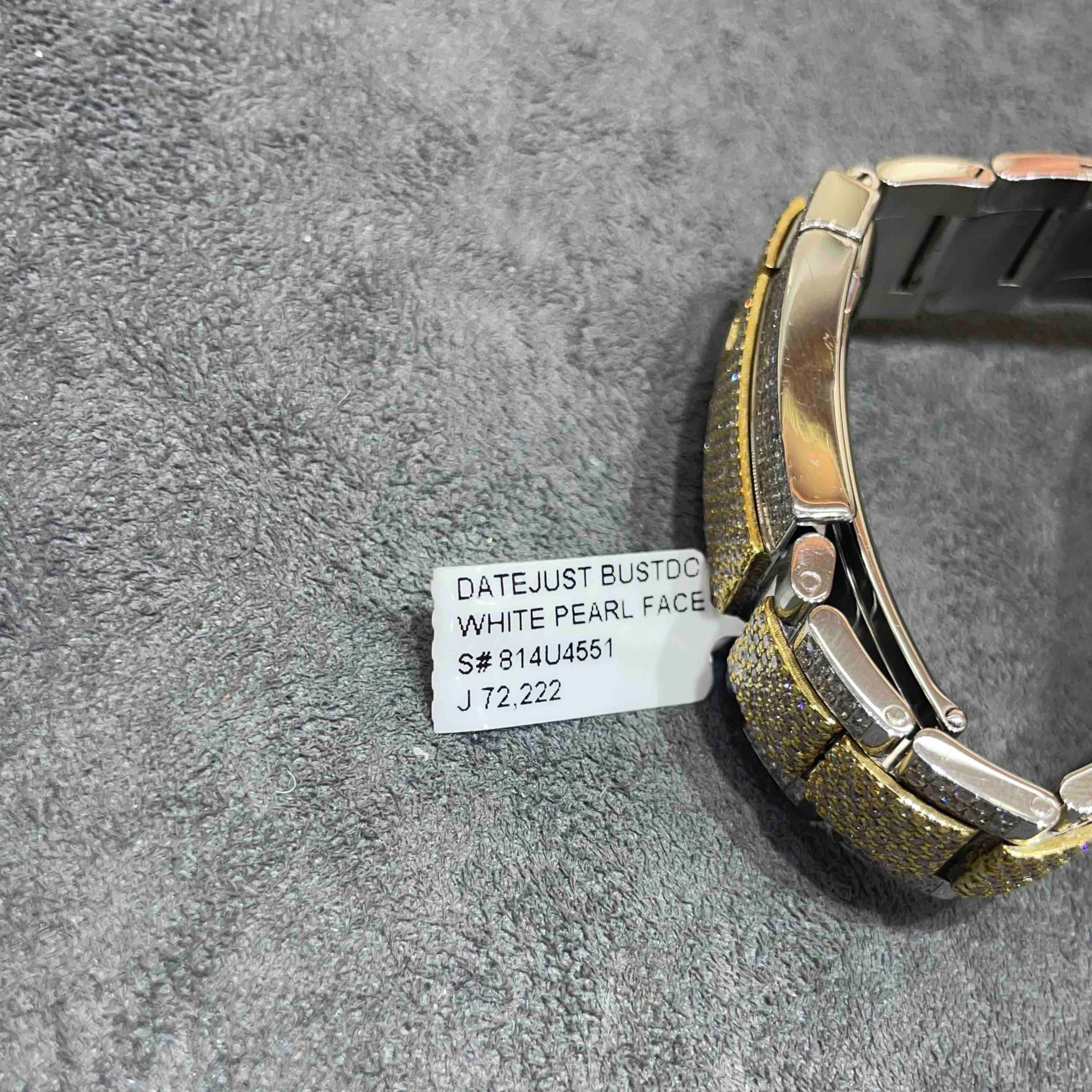 41mm Rolex Datejust Mother of Pearl Roman Dial | 29 cts VS1 | #126300 | Iced Bust Down