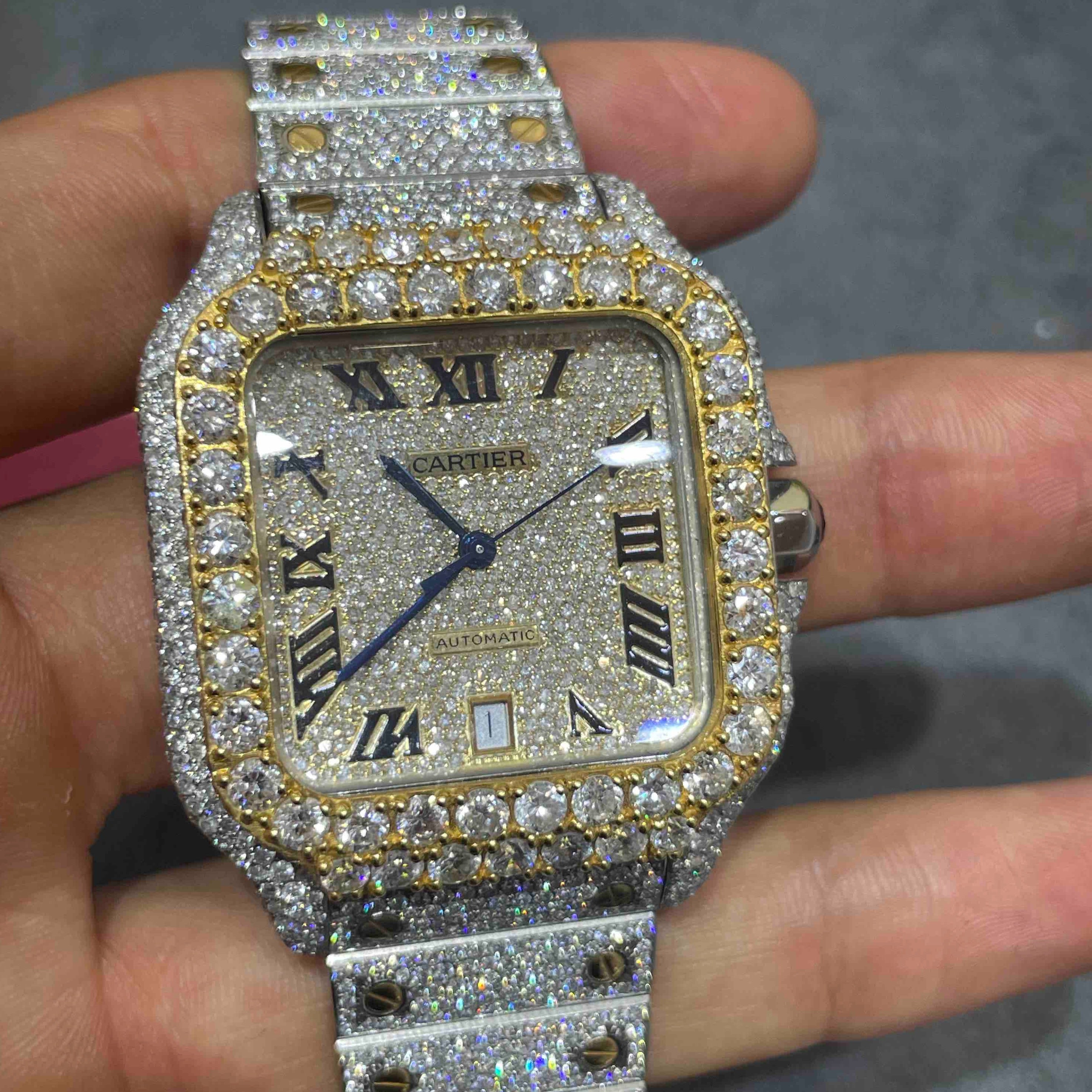 Iced Out Cartier Watch