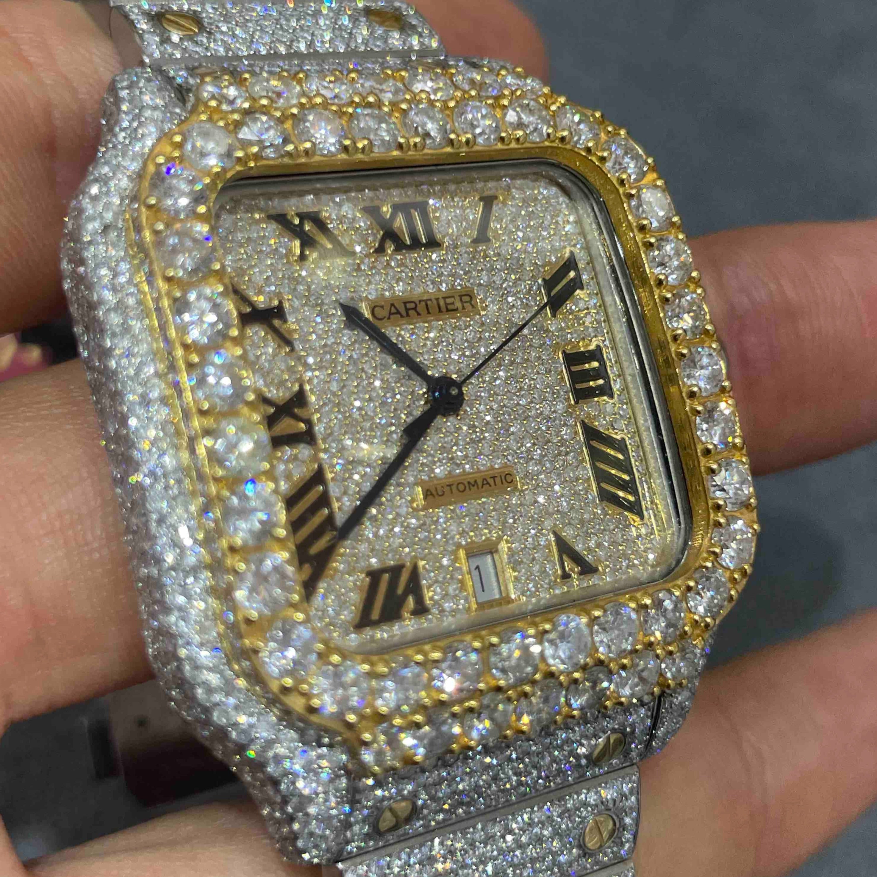 Iced Out Cartier Watch