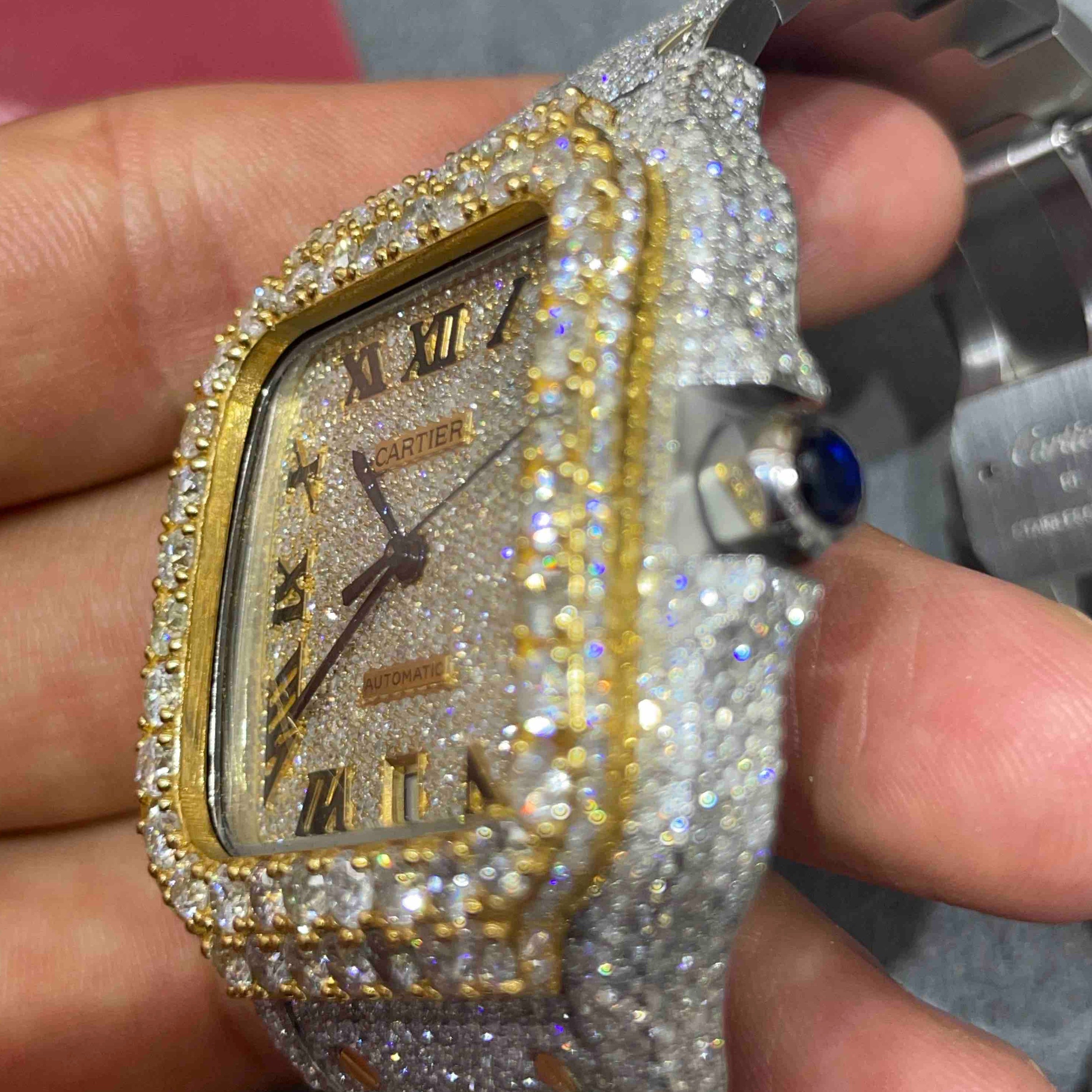 Iced Out Cartier Watch