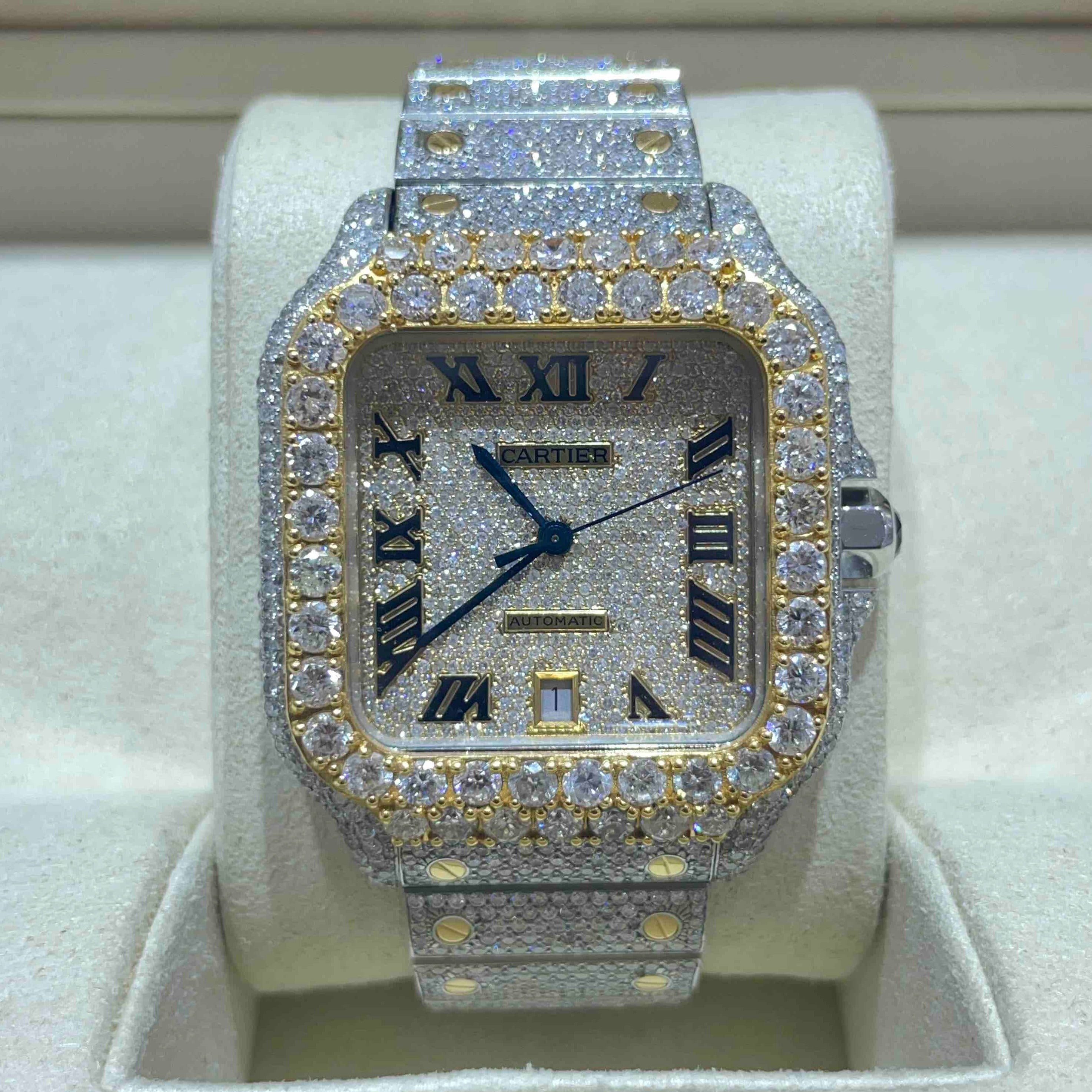 Iced Out Cartier Watch