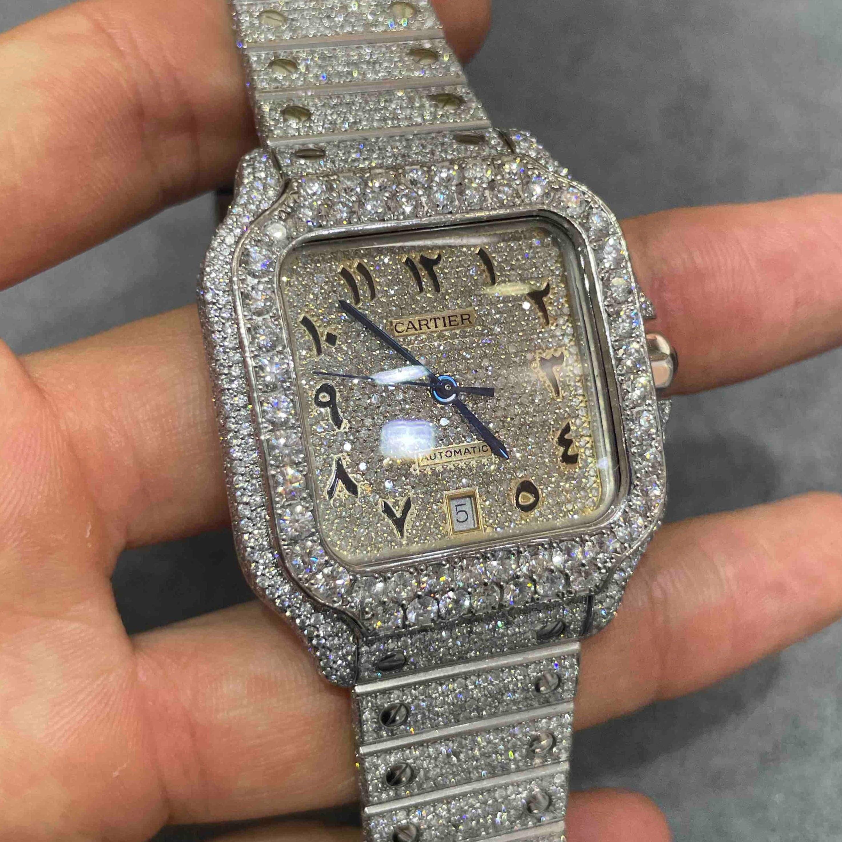Iced Out Cartier Watch