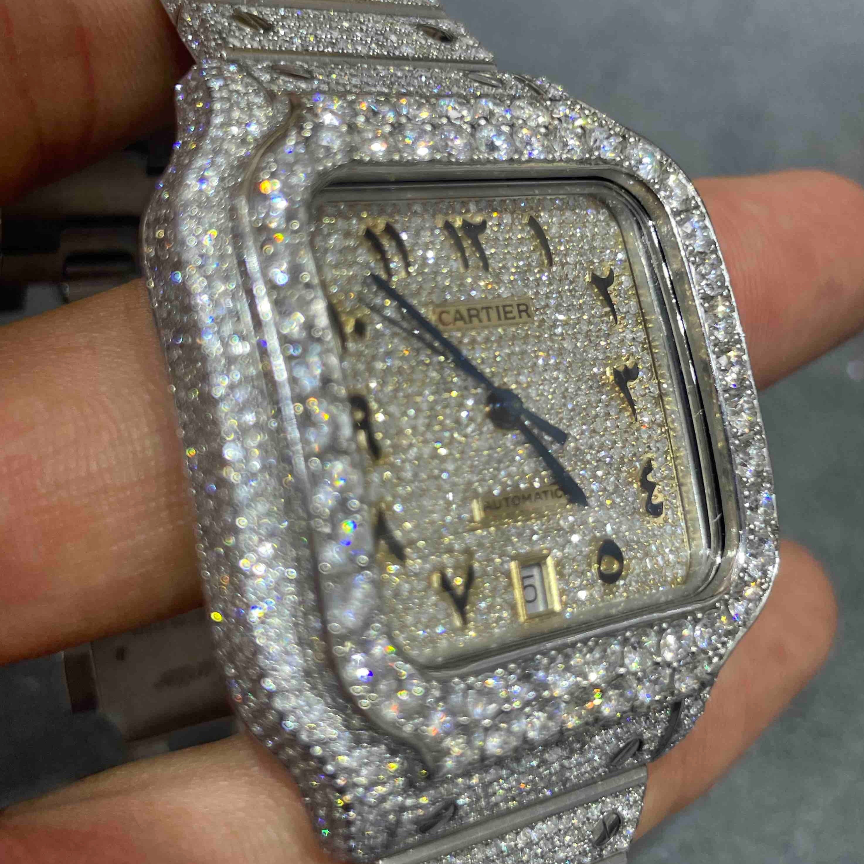 Iced Out Cartier Watch