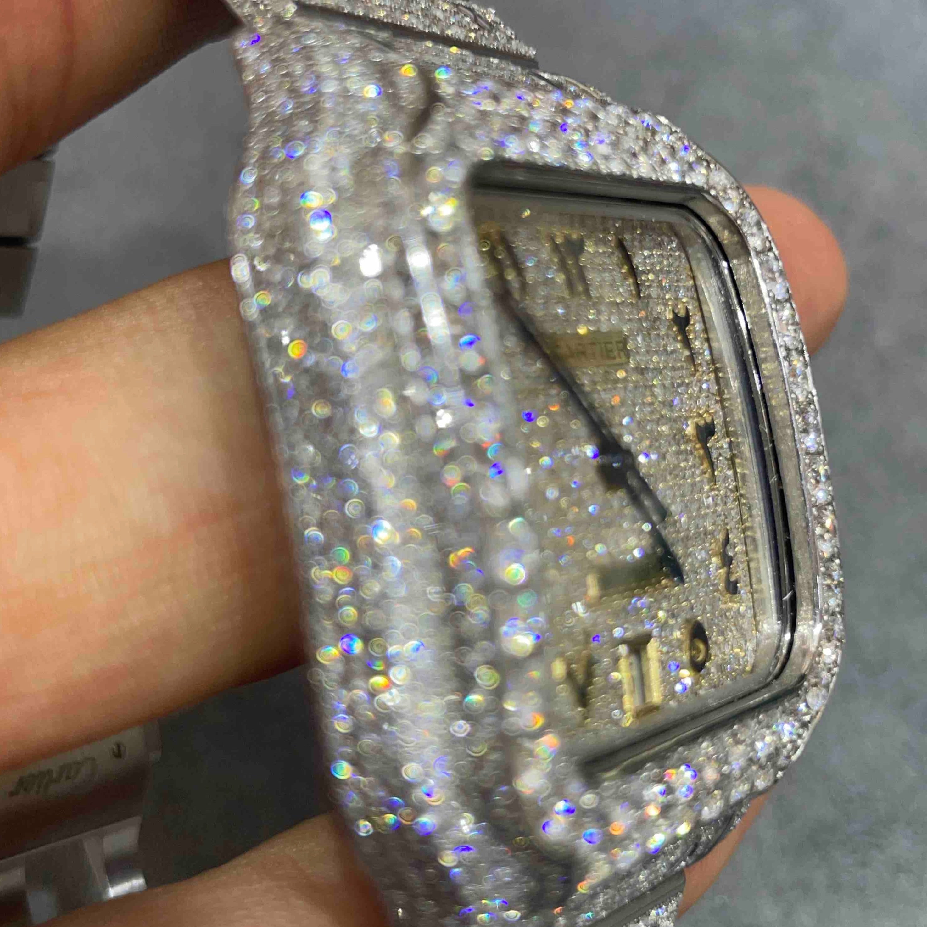 Iced Out Cartier Watch