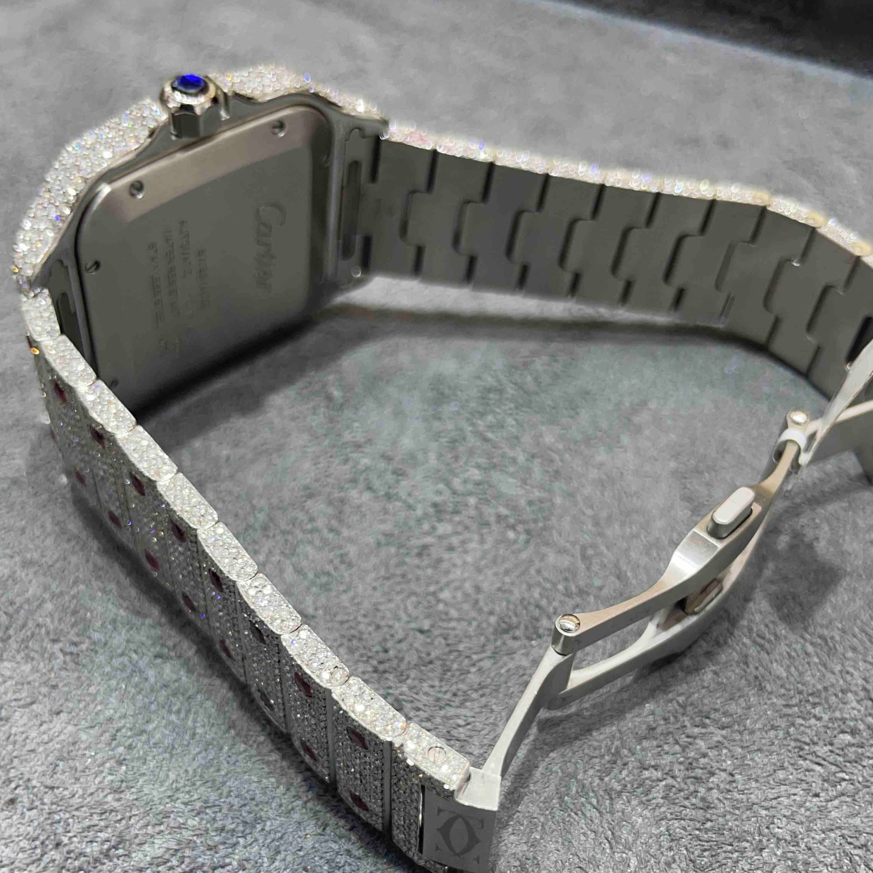 41mm RUBY ICED OUT CARTIER WATCH | BRAND NEW | 18 cts