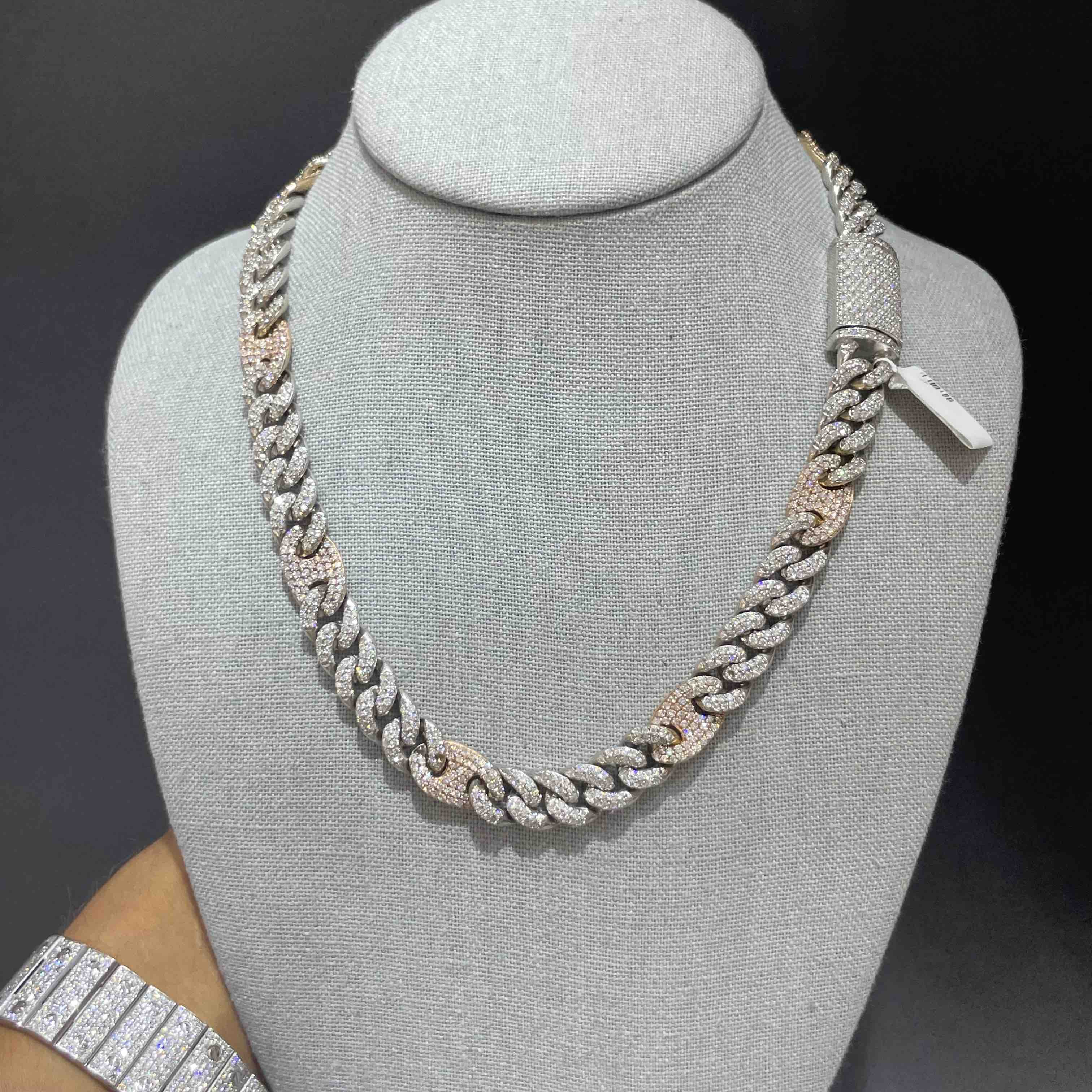 14k Bust Down Mariner Cuban Chain Rose 163 Grams 