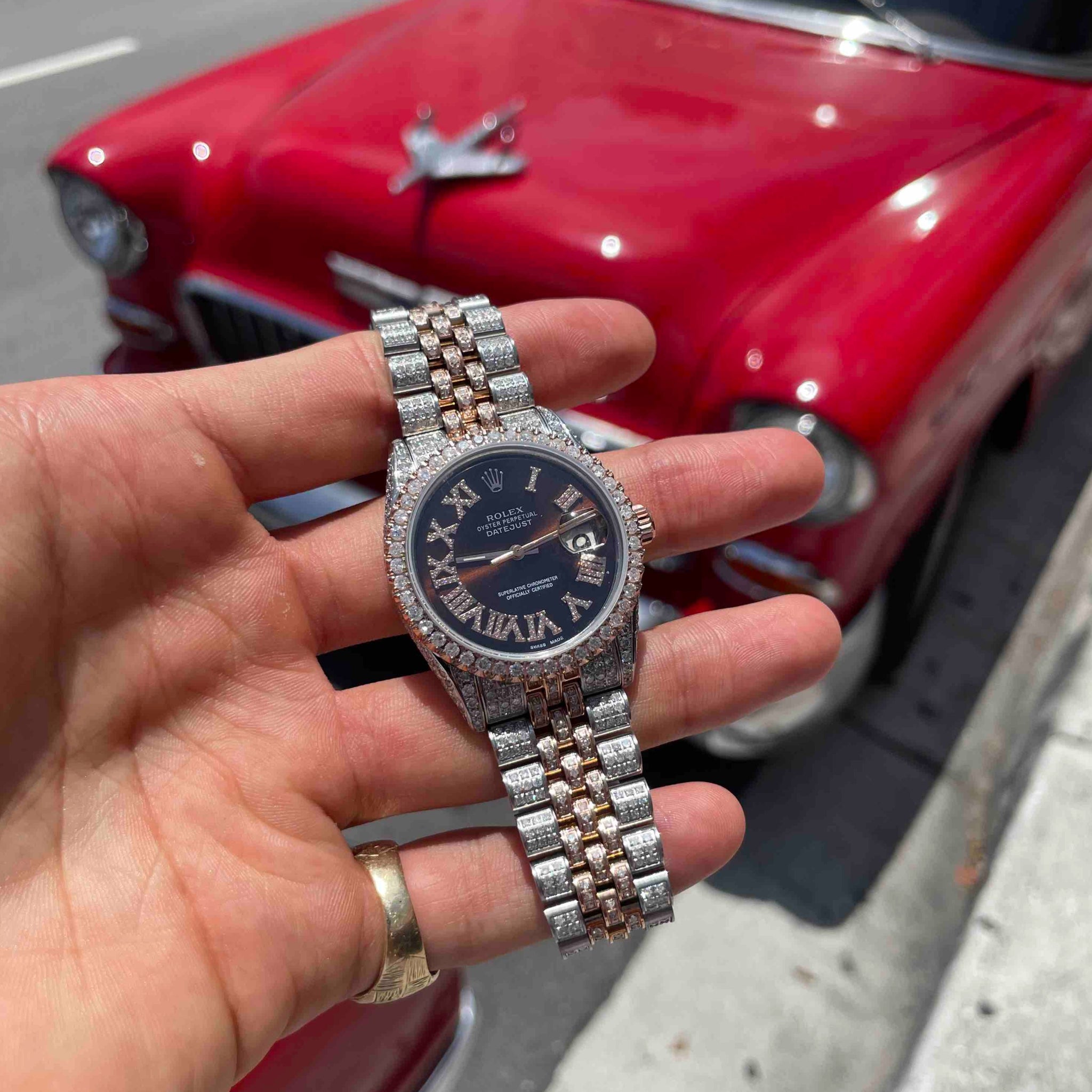 Bust Down Rolex 36mm Rose Gold