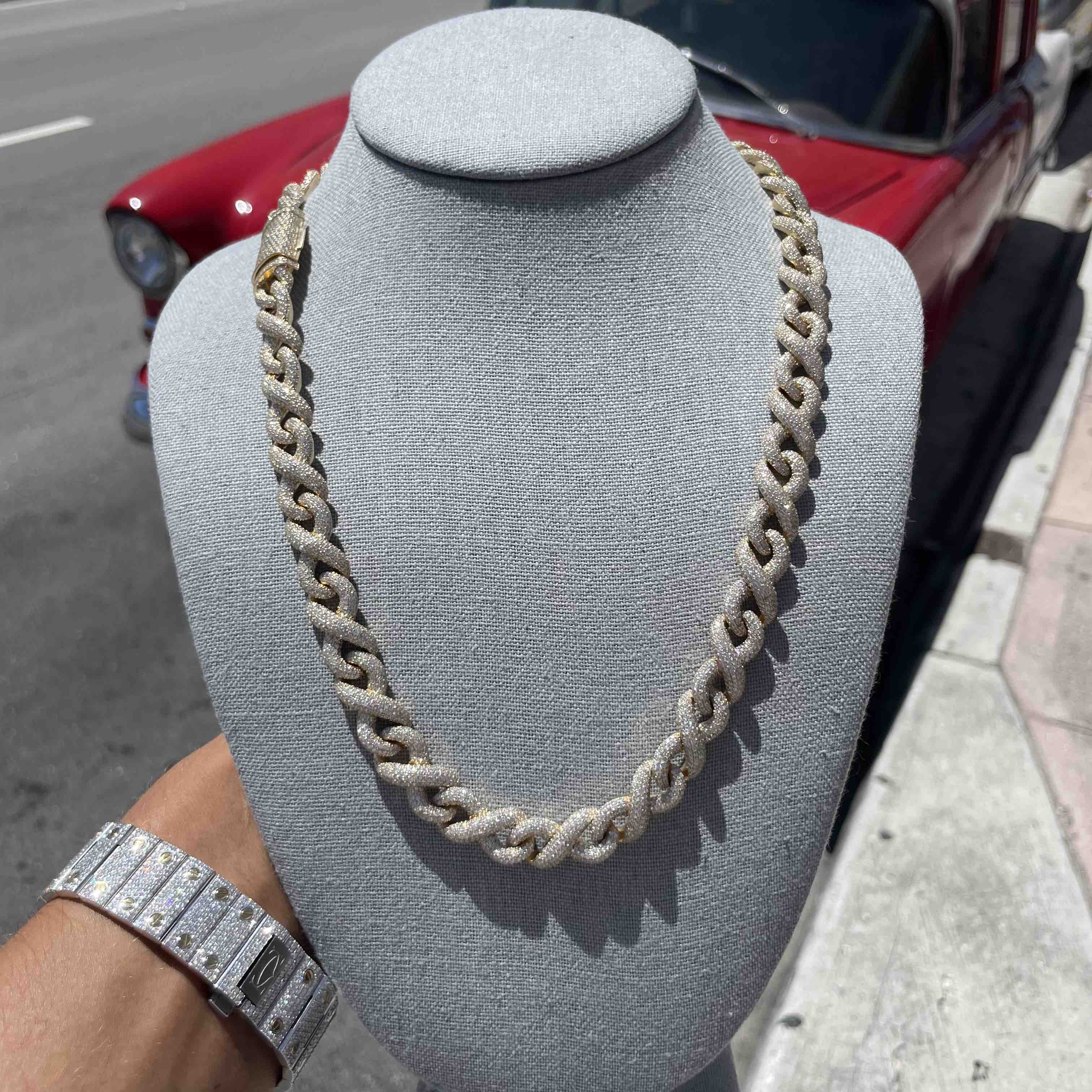BUST DOWN INFINITY Migo Yellow Link Chain