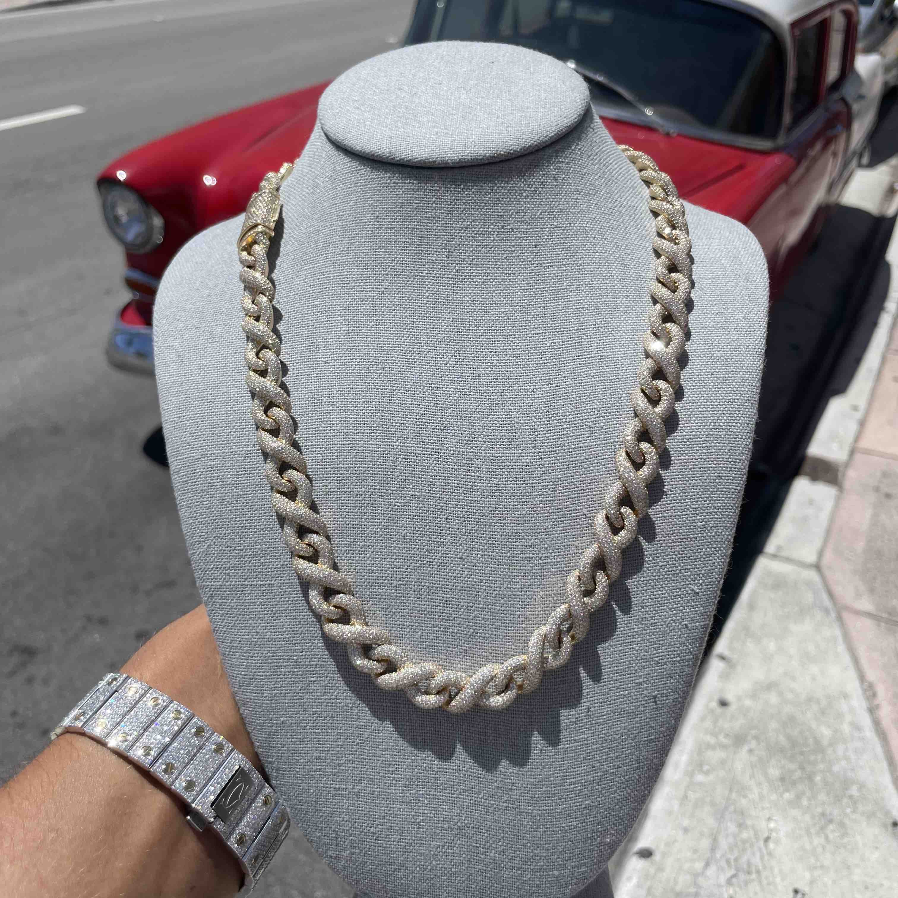 BUST DOWN INFINITY Migo Yellow Link Chain