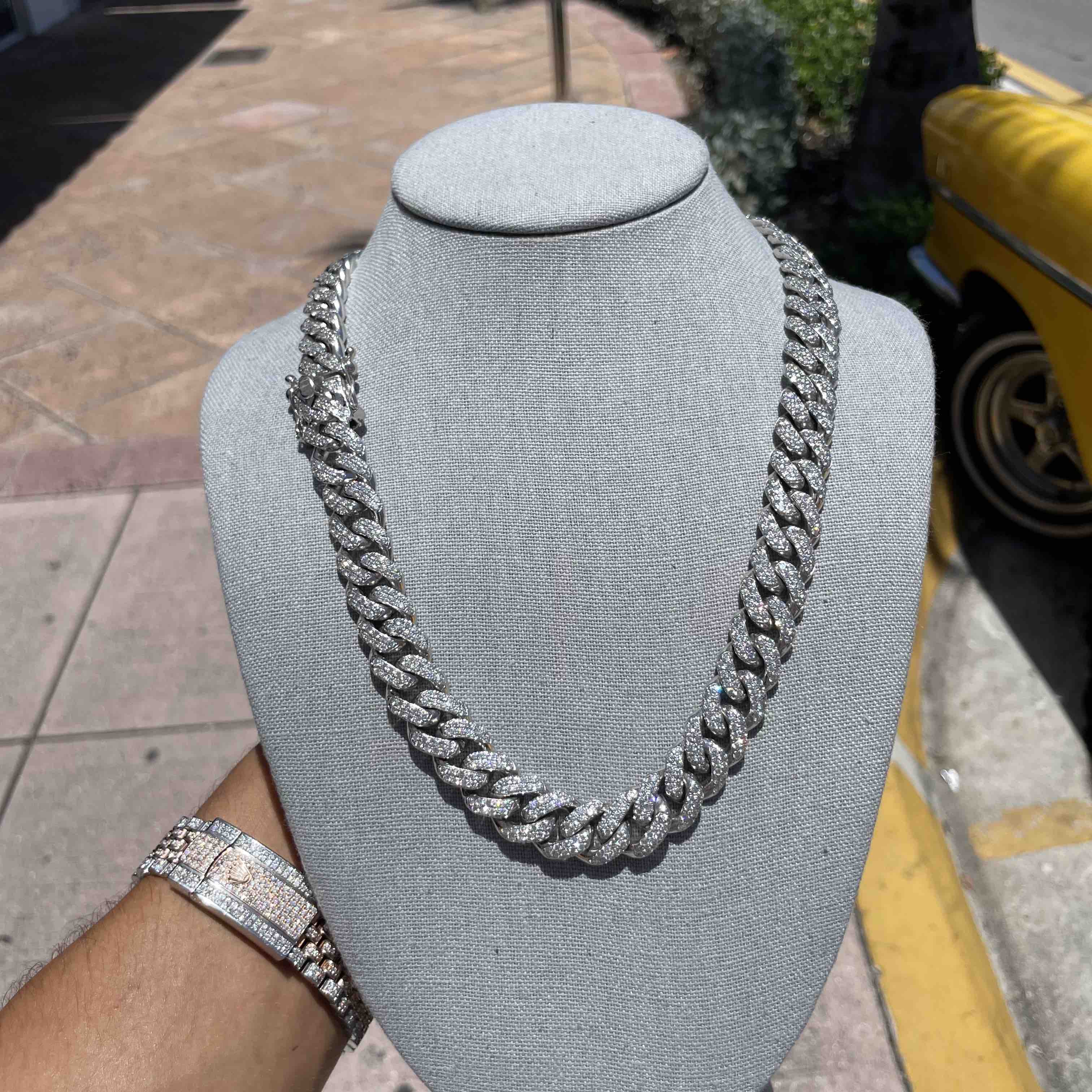 ICED OUT CUBAN LINK natural diamonds