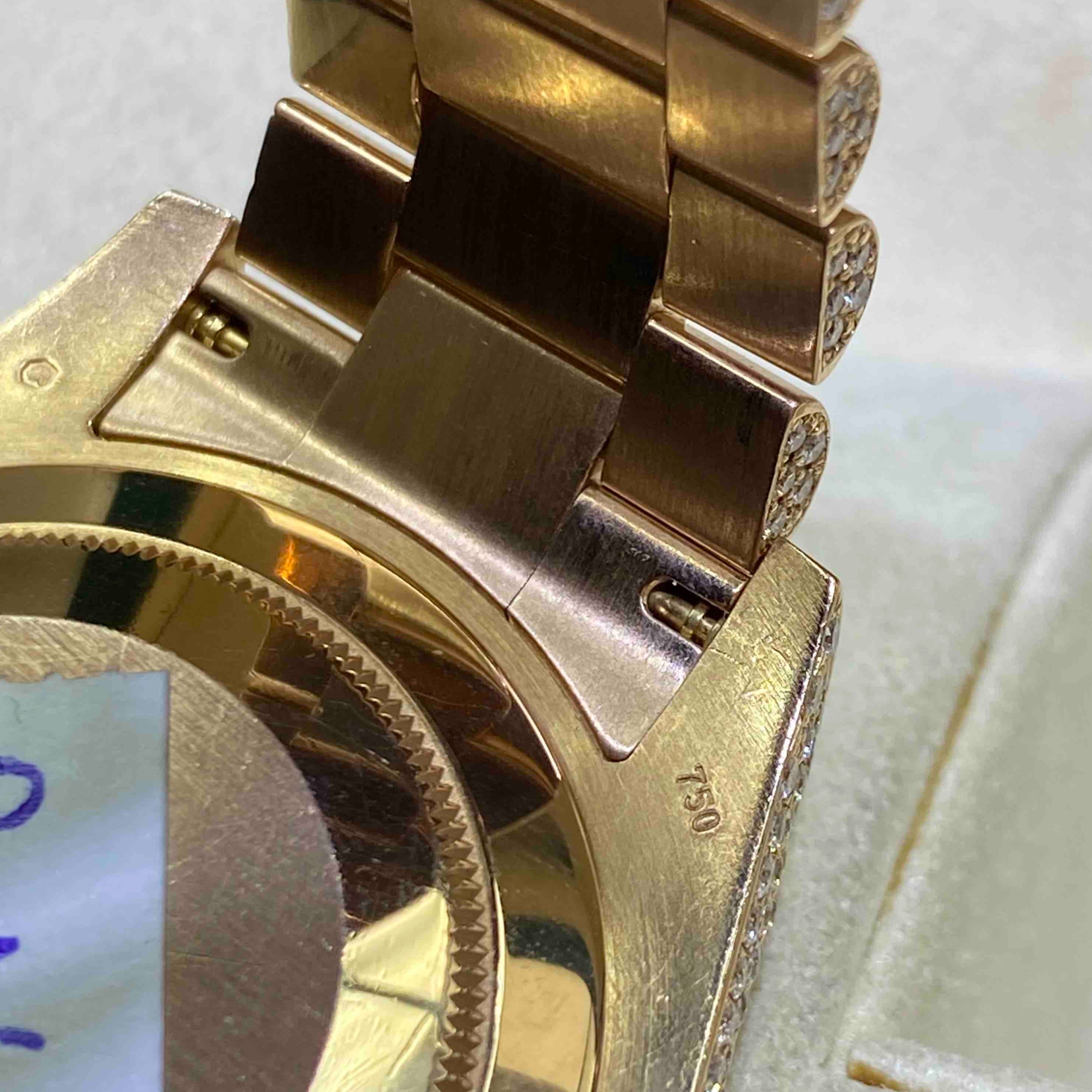 41mm Iced Out Rolex Presidential Day Date Rose Gold VVS