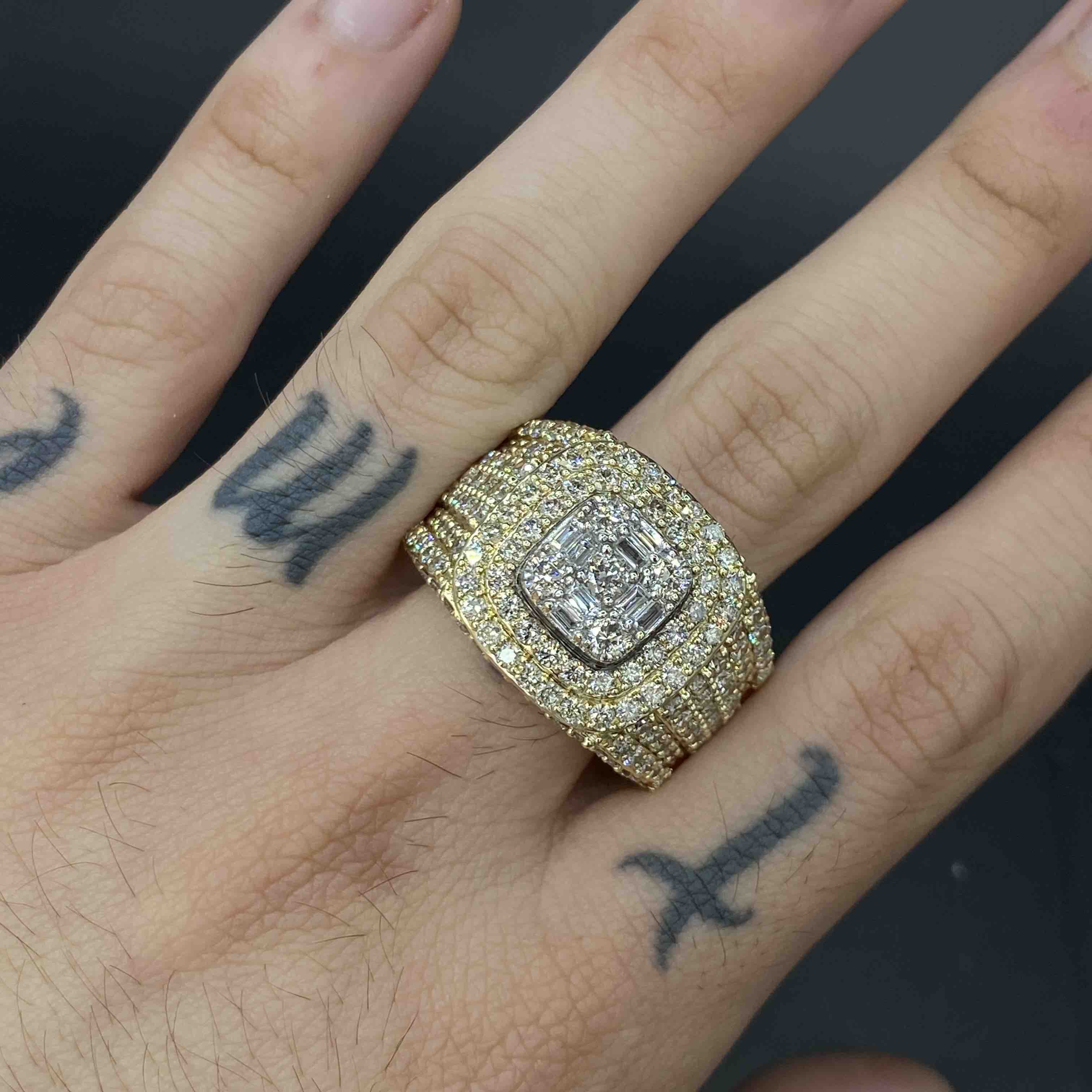 14k Bust Down VVS-1 Ring | 6 Cts | Natural Diamonds