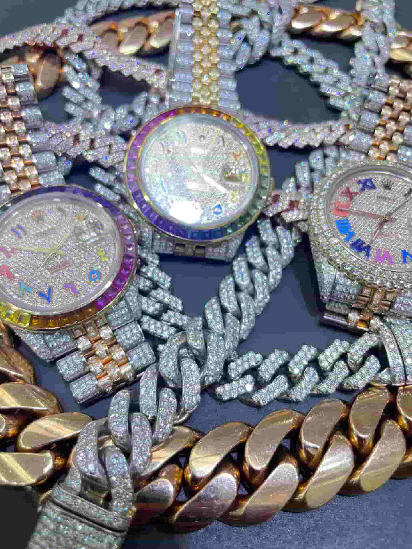 bust down rainbow rolex