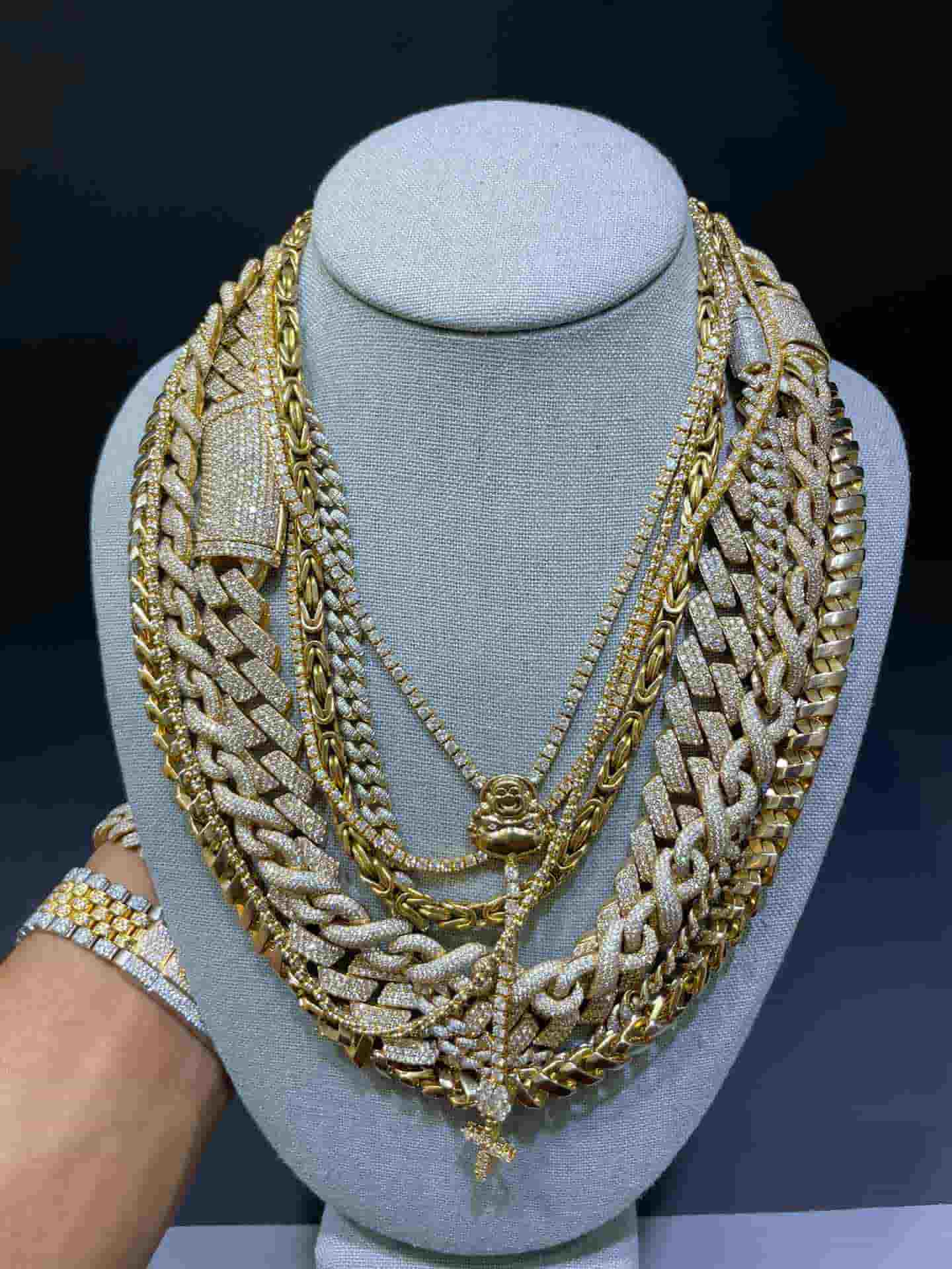 14k Yellow Gold Popcorn Chain