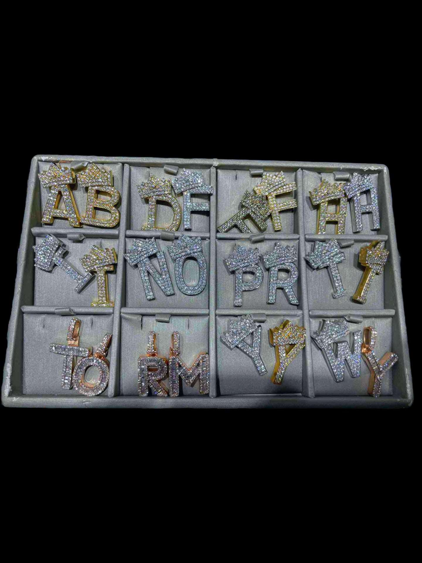 14k "Iced Out Pendant" VS1 Diamond Bust Down Initial Charm 14 grams and 2.75 ct (103pcs, F+) of Natural Diamonds available in any letter in the alphabet