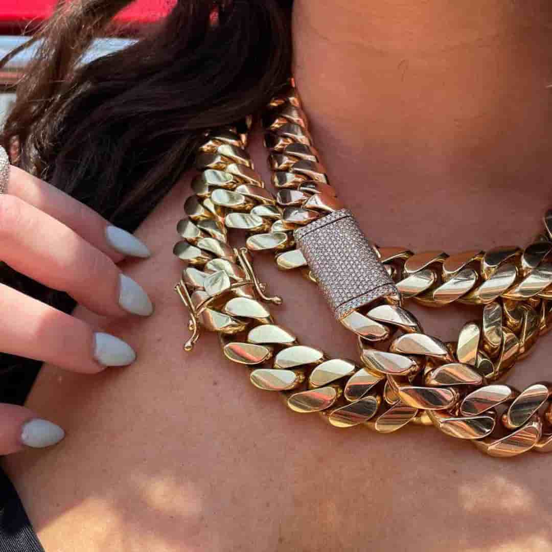 Iced Out Cuban Link Chain 10k Two Tone