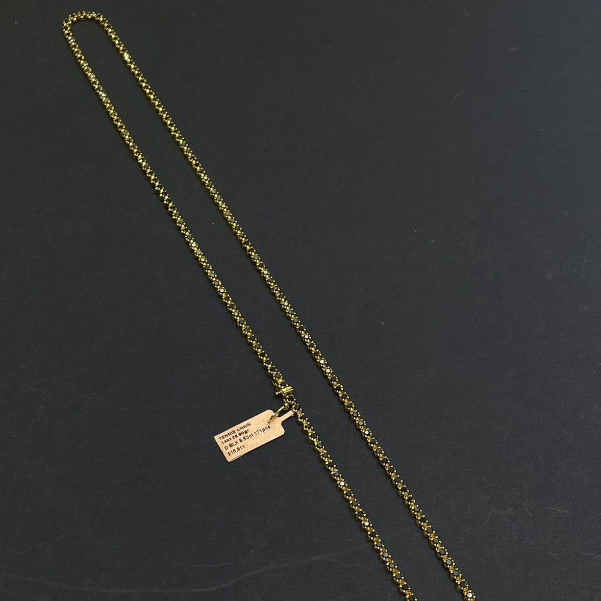 14k Black Diamond Tennis Chain
