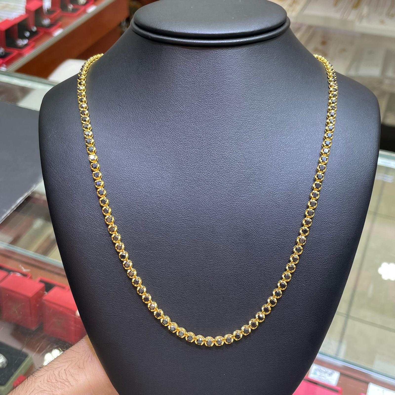  14k Black Diamond Tennis Chain Iced Out