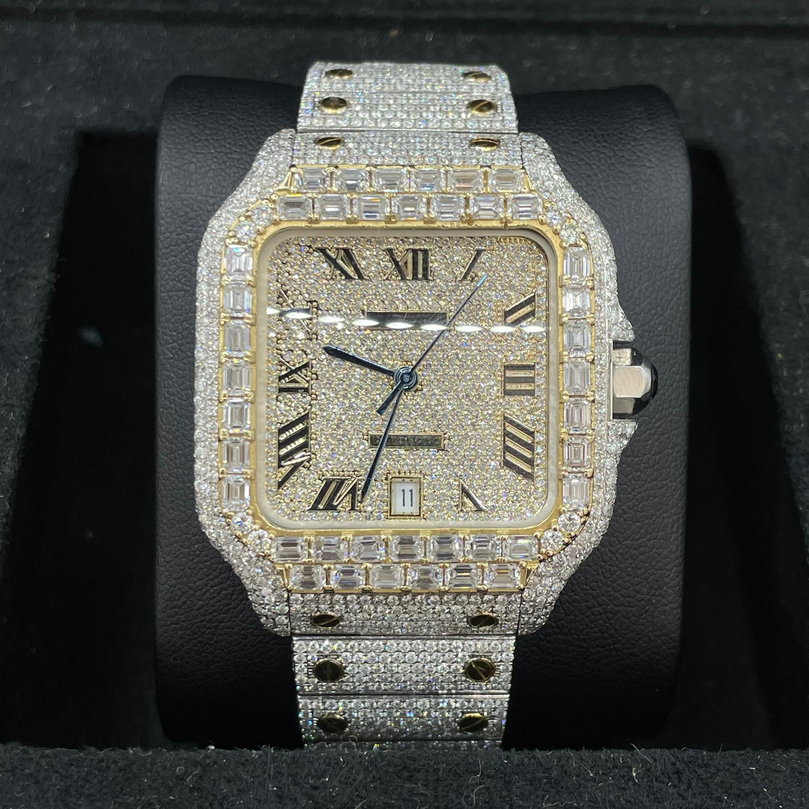 Iced Out Cartier Watch