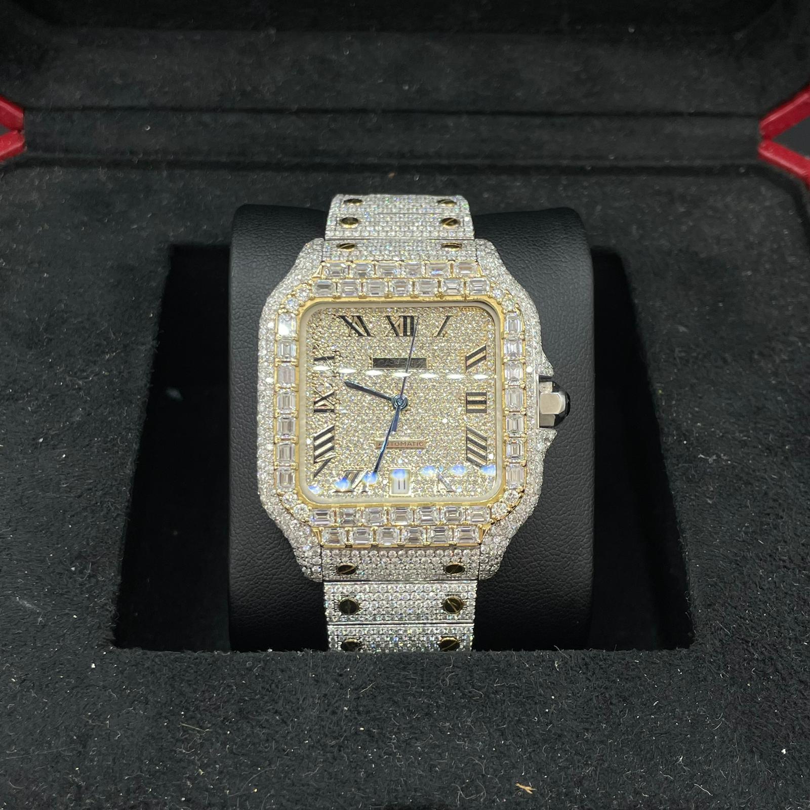 Iced Out Cartier Watch