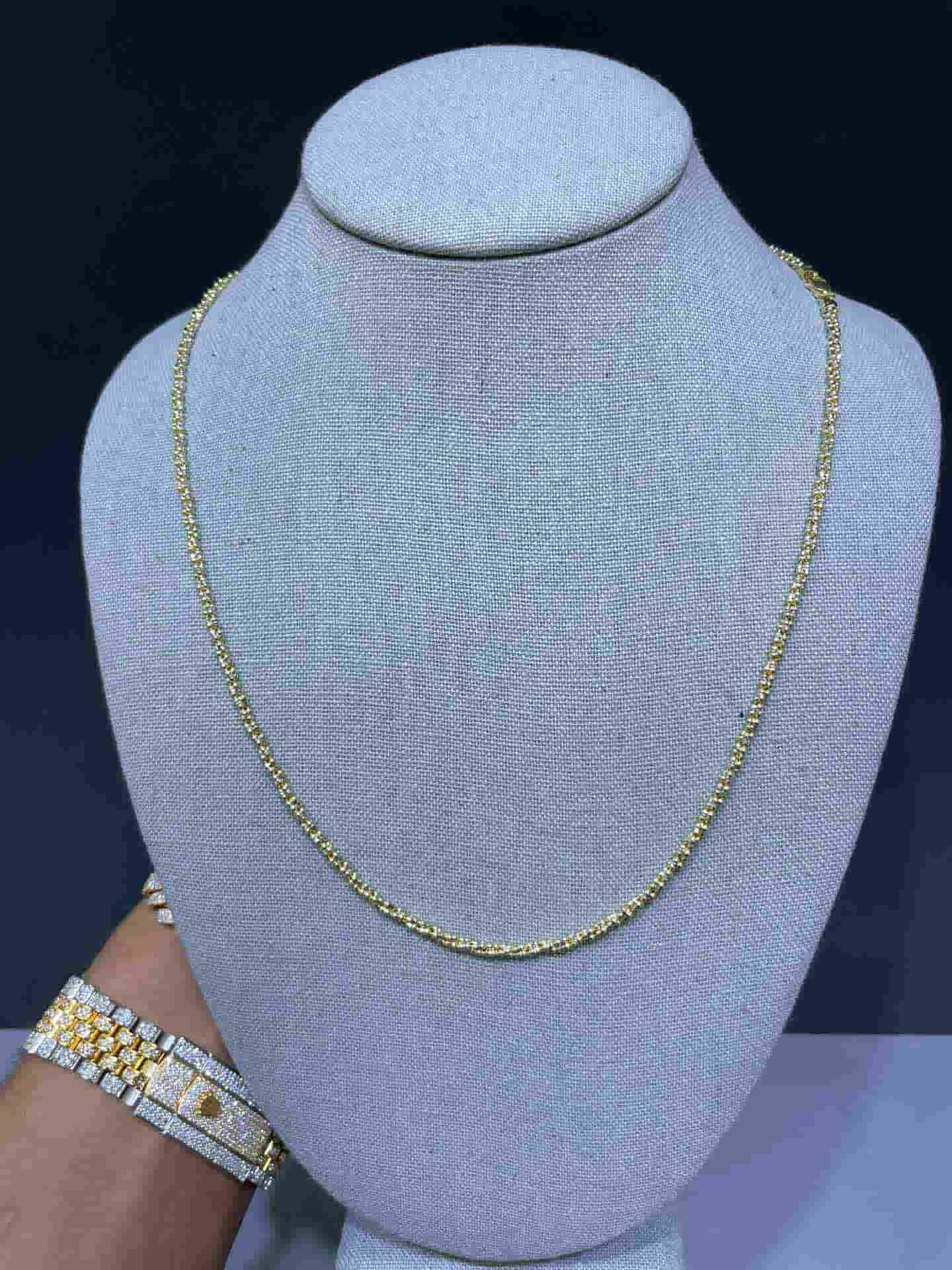 14k Yellow Gold Popcorn Chain