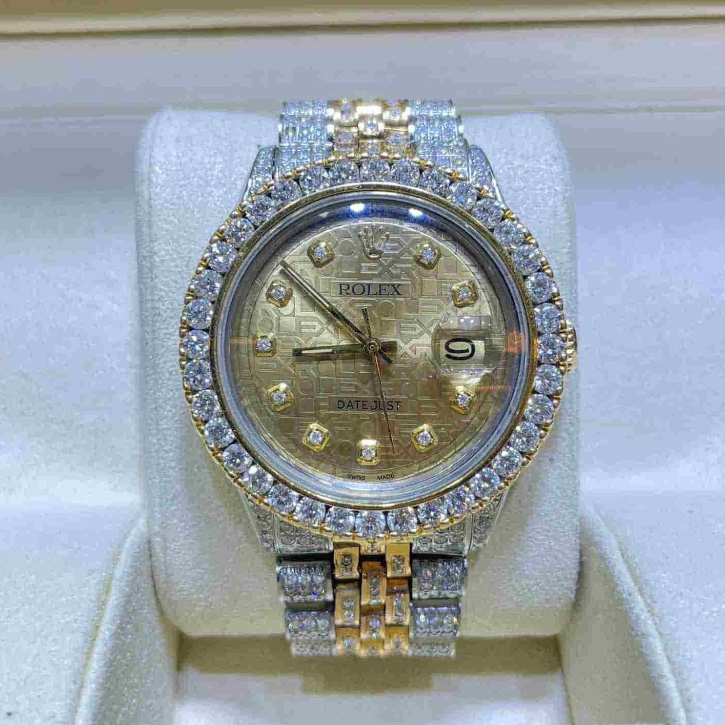 bust down rolex gold face
