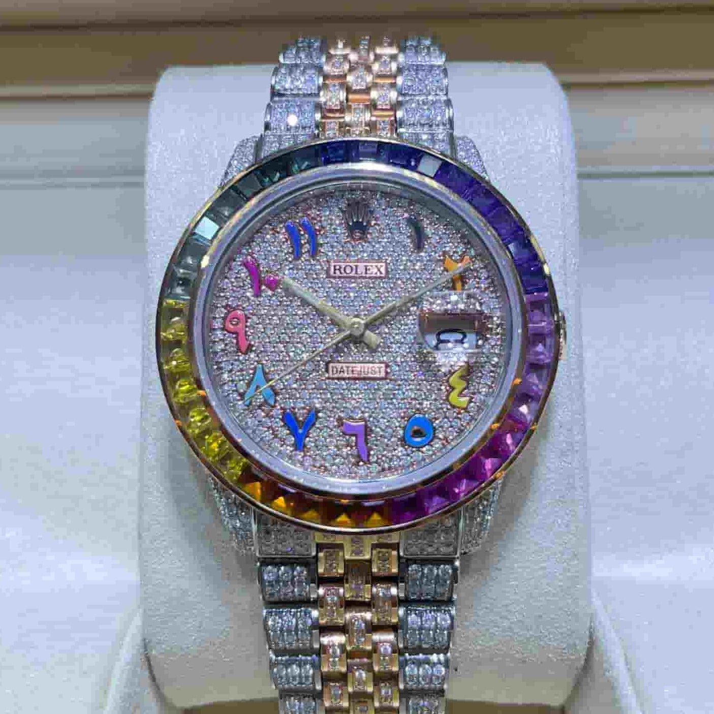 Iced Out Rainbow Rolex