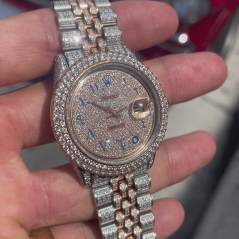 Rolex Rose Gold Blue Arabic Dial