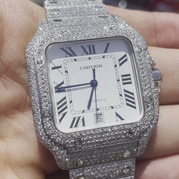 iced out cartier santos
