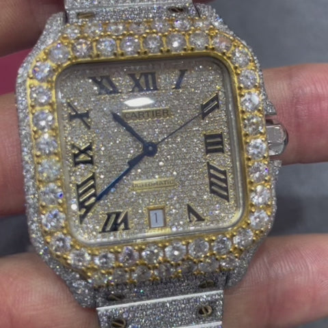 Iced Out Cartier Watch