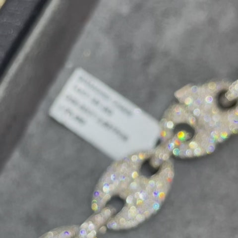 14k White Gold Gucci Link Chain Iced Out
