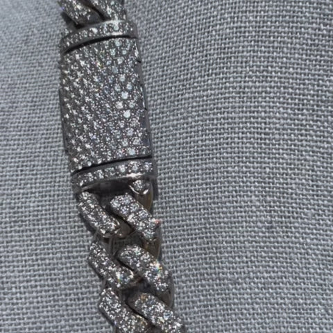 White Gold Iced Bust Down Chain