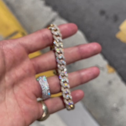 10k VVS Bust Down Cuban Bracelet Two Tone