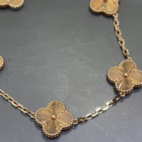 18k Solid Gold Clover Bracelet