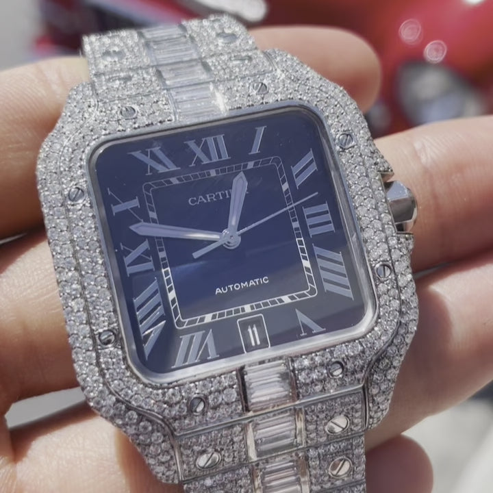 Bust Down Watch w/Blue Dial Watch video