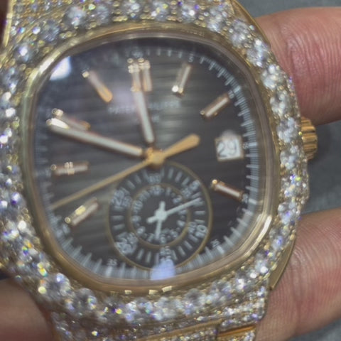 Iced Out 41mm Patek Philippe Nautilus