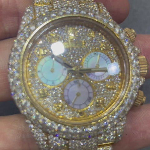 40MM Yellow Rolex Daytona Iced Out - RDP Jewelry Miami