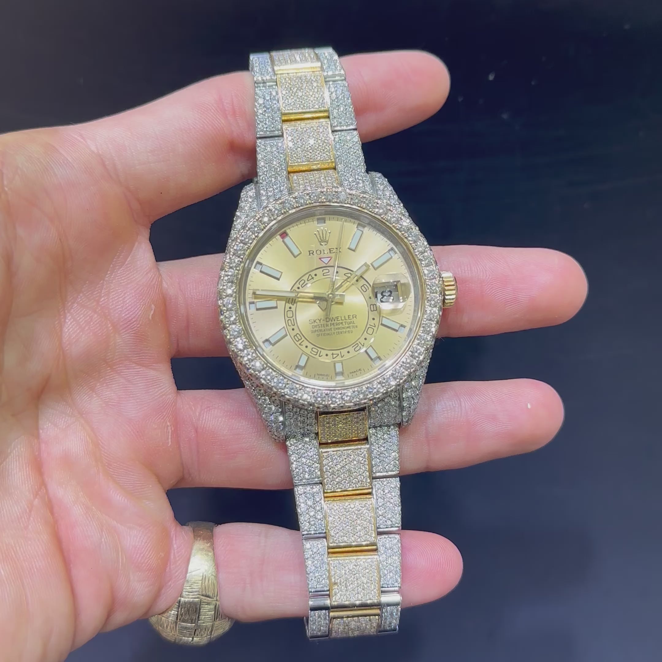 rolex sky dweller bust down