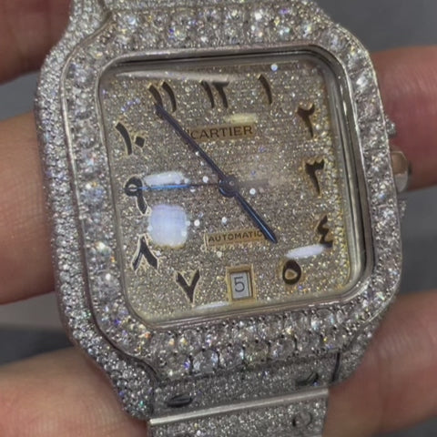 Iced Out Cartier Watch
