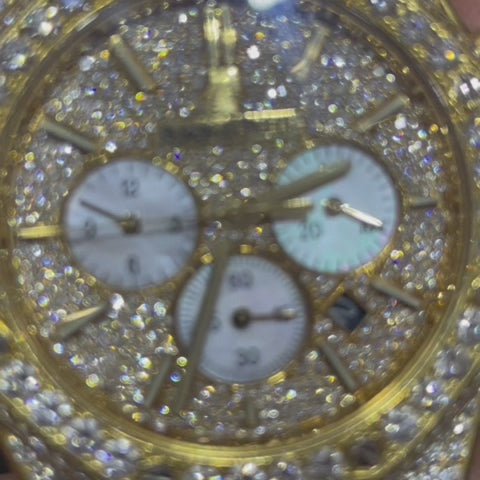 Yellow Gold Iced Out Watch