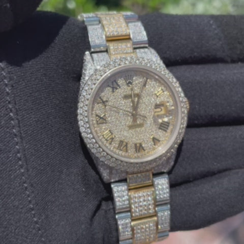 iced out rolex 36mm